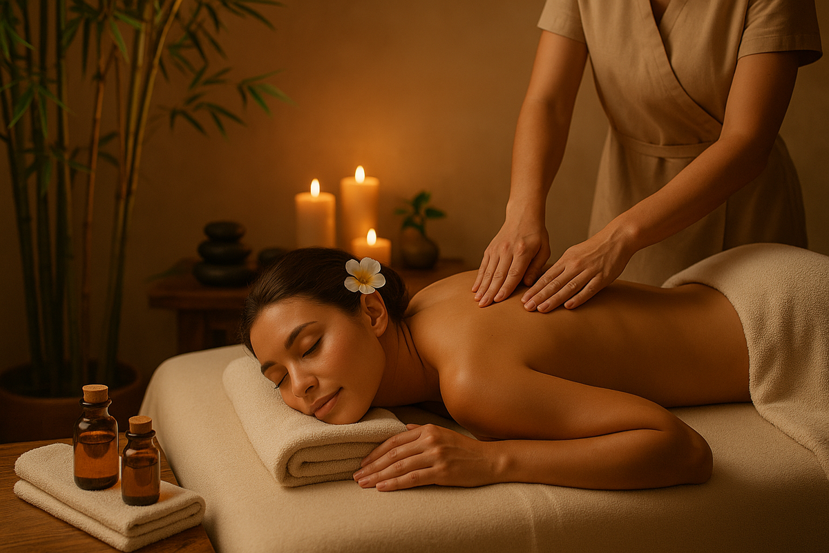 a massagin image with a related background